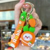 CAOXIAN Rabbit Keychain Cute Cartoon Carrot Rabbit Key Ring Bag