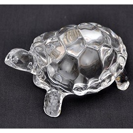 Petrichor Feng Shui Craft Original Clear Crystal Turtle for Peace & Prosperity Positive Energy Decor & Gifts (Big - 6 inches)