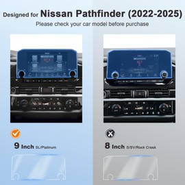 BSTW for 2024 Nissan Pathfinder Screen Protector for 2022 2023 2024 2025 Nissan Pathfinder SL Platinum for NissanConnect 9" Display Bubble Free Soft Nano Protective Film 2PCS