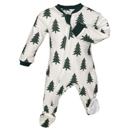 zippyjamz – Zipper Organic Sleeper Footed Baby Pajamas with Inseam Zipper (Love You FIRever, 9-12 months)