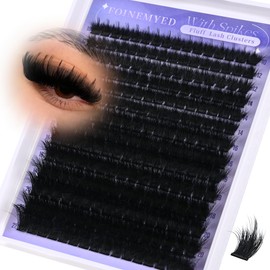 Lash Clusters with Spikes 300D Manga Volume Lash Clusters Evil Look Eyelash Clusters 10-22MM Thick Eyelash Extensions D-Curly Individual Lash Extensions DIY at Home by FOINEMYED