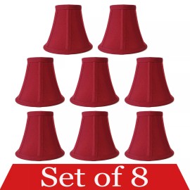 Mestar Decor 8-pack Clip On 5" Small Bell Shades for Chandelier (Burgundy Red)