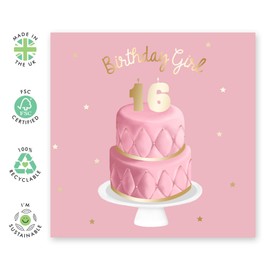 CENTRAL 23 - Cute Birthday Card for Girls - 'Birthday Girl' - 16th Birthday - Sweet Birthday Card for Her - Daughter Birthday Card - Comes with Cute Stickers
