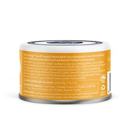 Pure Cravings Tuna and Pumpkin Pate, Canned Wet Cat Food, 100% Mercury-Tested, Moist Can Fish, Grain-Free Protein, Non-GMO, 12 Pack