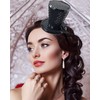 Mini Top Hat on Headband Sequin Black