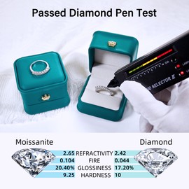 Moissanite Wedding Band,925 Sterling Silver Engagement Rings for Women, 0.7 ct D Color VVS1 Lab Created Diamond Rings,Eternity Promise Stackable Engagement Ring Ring for Her (7pcs moisssanites ring, 6)