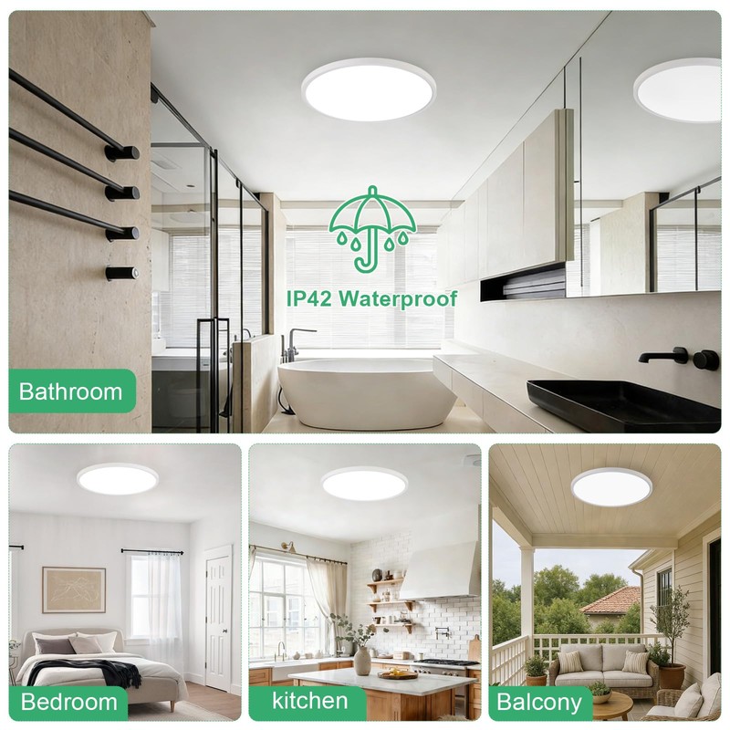 Stkzenod 6PK 15.8 Inch Dimmable Flush Mount LED Ceiling Light