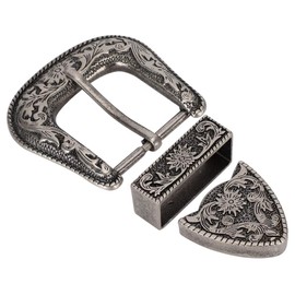 LetCartMaker Belt Buckle Vintage Design Belt Buckle Men's Vintage Men Simple Cowboy Belt Decoration Handmade Buckle, silver, 40 mm