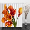 BCNEW Calla Lily Shower Curtain Decor Orange Flower Romance Romantic
