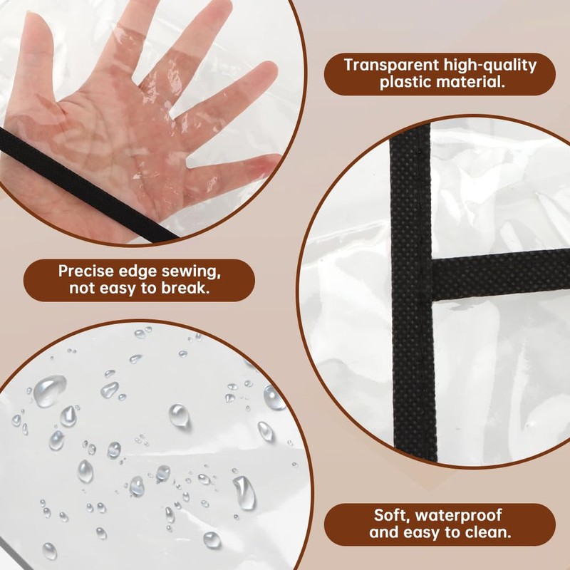 2Pcs Salon Chair Cover Protectors,Clear Hairdressing Chair Back Covers