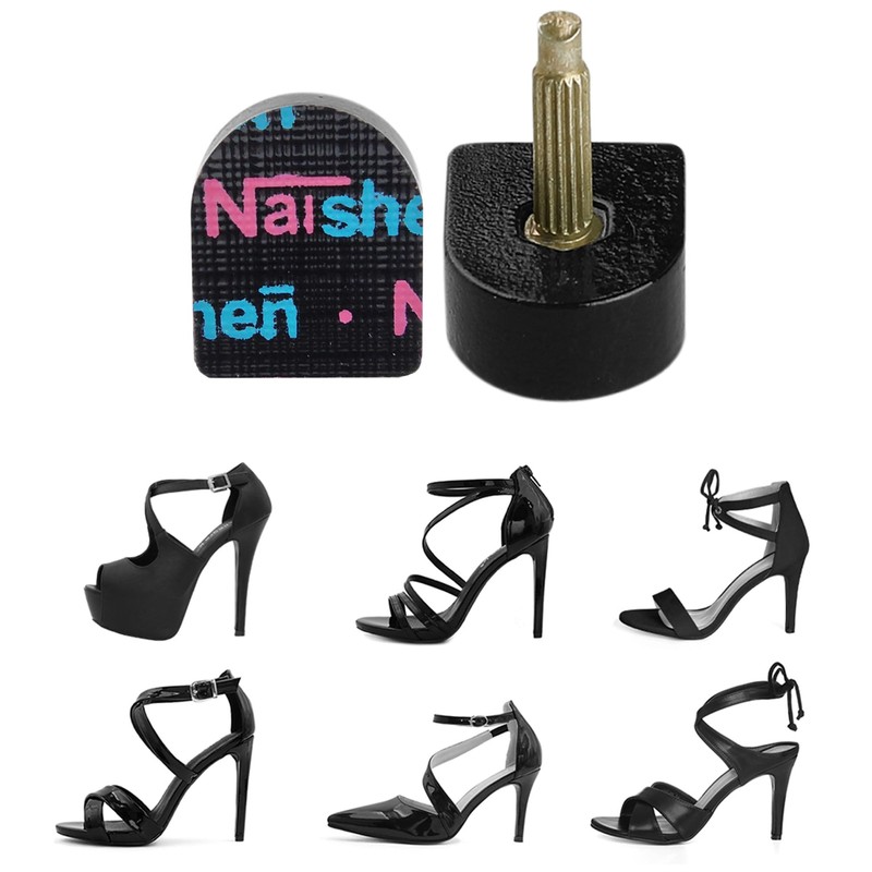 sourcing map 4 Pcs Black Plastic Shoes High Heel Tips