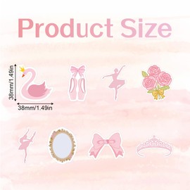 1000pcs Pink Ballet Dance Stickers for Girls, Dancing Movements Ballerina Decals for Laptop Bottle Luggage Birthday Party Decor Dancer Gifts