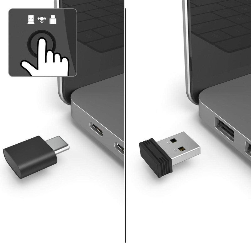 Hama, MW-600 Wireless Mouse with USB-C and USB-A (PC Mouse