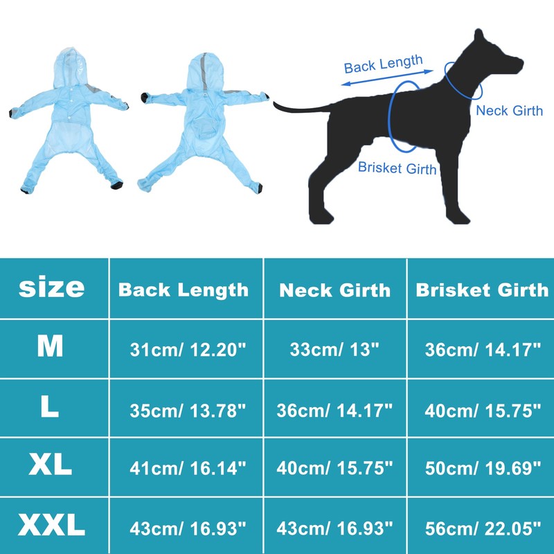 GLIDESMOOTH Dog Raincoat, Full Coverage Small Dog Raincoat, Waterproof with