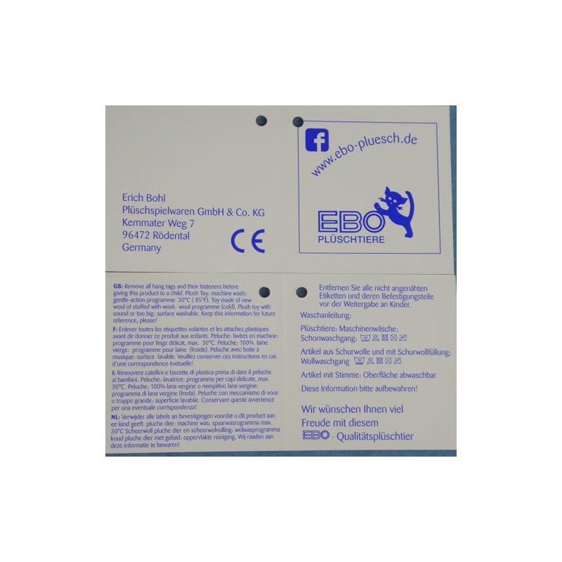 Kookaburra schwarz-weiß-blau 22 cm