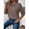 EVALESS Womens Trendy Long Sleeve Crewneck Cable Knit Dressy Casual