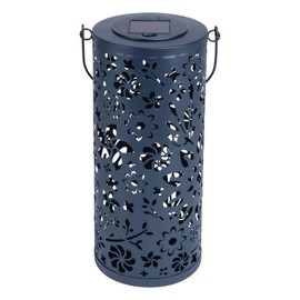 Allsop Home and Garden 32160 Bloom Lantern-Midnight Blue Punched Metal Solar Light