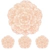 MuuXii Round Placemats Set of 4 Rose Gold Flower Tablemats