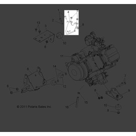Polaris 5250220 MOUNT-ENGINE TOP PLTD Ranger 500 200 5250220A