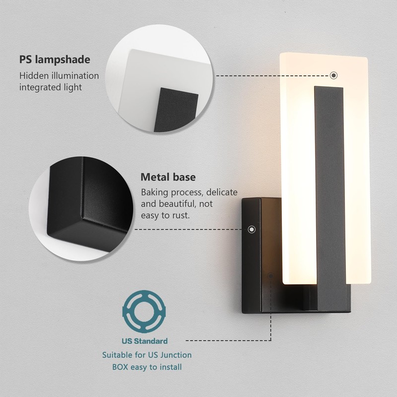 Pasoar Modern Wall Sconces Set of Two, Led Wall Light