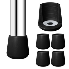 4 Rubber Chair Leg Caps 7/8 Inch Rubber Folding Chair Leg Caps, Non-Slip Chair Leg Floor Protectors for Hardwood Floors, Chair Leg Tips Caps 7/8 Inch Rubber Table Feet Cover Gripper Pads (Black)
