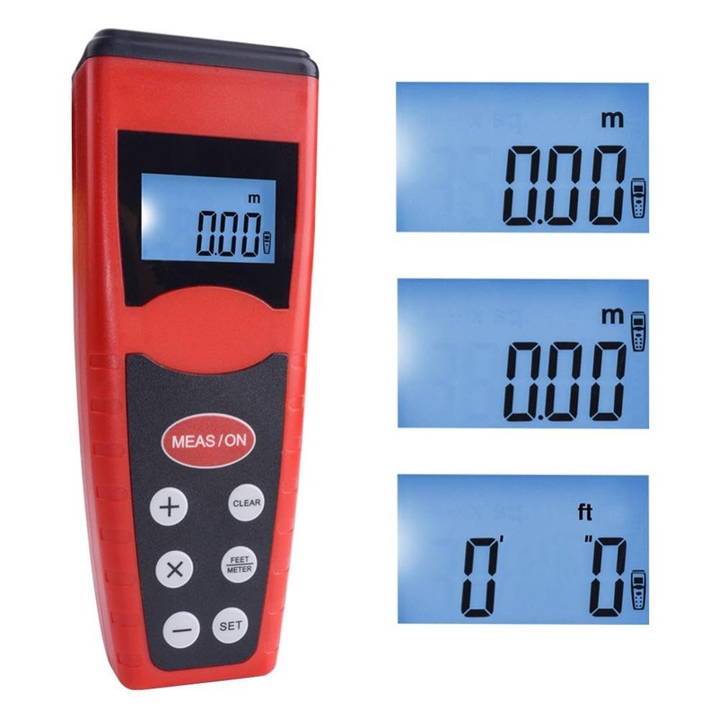 Distance Meter, 0.5-18M Digital Laser Ultrasonic Rangefinder, Portable Digital Measure