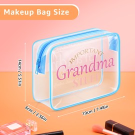 Grandma stuff Makeup Bag Grandma Gift From Grandchildren Transparent Cosmetic Bag Grandmother Birthday present for Women nana gigi mimi Christmas Mother's Day present Travel Pouch