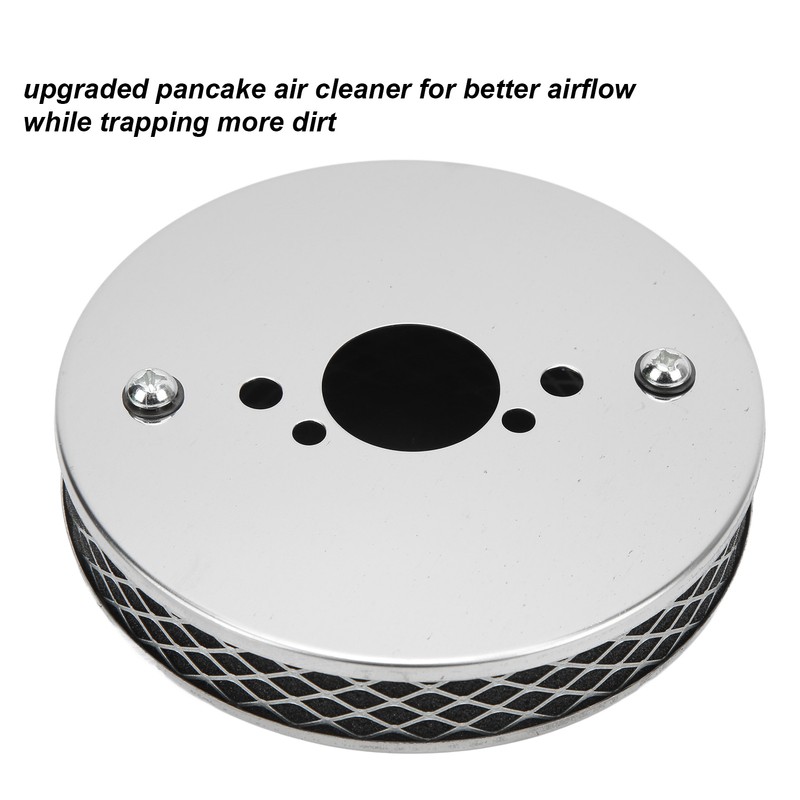14x3cm High Flow Air Filter Chrome Metal Replacement for SU