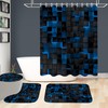 LQCOOL 4Pcs Shower Curtain Set Black 3D Cubes Shower Curtain