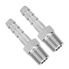 2Pcs 1/4in Hose Barb Quick Connector Male Threaded Coupler Air