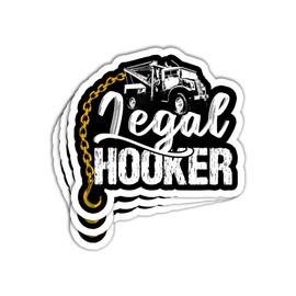 HOSALA (3Pcs/Pack) Legal Hooker Sticker Funny Towing Tow Truck Sticker Tow Truck Driver Tow Truck Operator Sticker Gift Decoration Graphic Helmet Bumper- 3x4 Inch