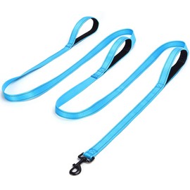 Mycicy 3 Handle Dog Leash, 10FT Triple Handle Dog Leash Heavy Duty with Reflective Stitching, Padded Traffic Handles for Training, Control & Safety - Teal