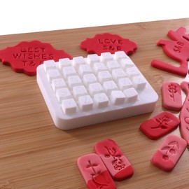 Cookie Letter Stamps Fondant Alphabet Stamper Cutter Mold Set, Uppercase Clay Letter Stamp DIY Stamping Tools for Art Crafts, Polymer Clay, Pottery, Clay Dough (KO-SM088-1)