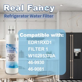 Real Fancy EDR1RXD1 Refrigerator Water Filter Replacement Compatible with W10295370A, WHR1RXD1, KAD1RXD1, EDR1RXD1B, Filter 1, P8RFWB2L, P4RFWB, 46-9930, 46-9081 Refrigerator Water Filter, 3 Pack