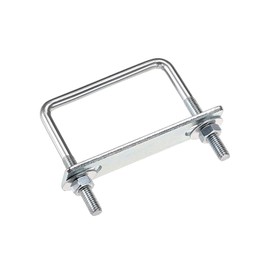 TA-VIGOR 4 sets M6 Square U-Bolts, 60mm Inner Width 65mm Length Steel U-Bolts with Nut, Plate, Washer for Attaching Piping Conduit Cable Tube Brackets Boat Trailer