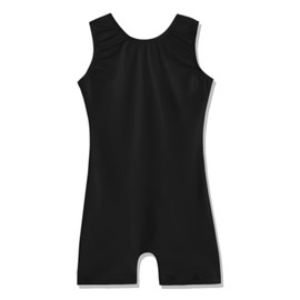 EQSJIU Kids Gymnastics Leotards for Girls with Shorts Black Pure Tumbling Outfits for Girls Primary School Class 6-7 Years