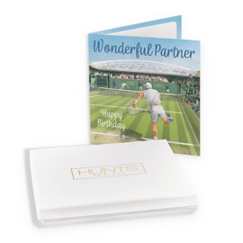 Hunts England - Luxury Boxed Partner Tennis Birthday Card For Him - Milo's - Tennis Birthday Card For Partner - Men's Birthday Card - Card In Keepsake Box