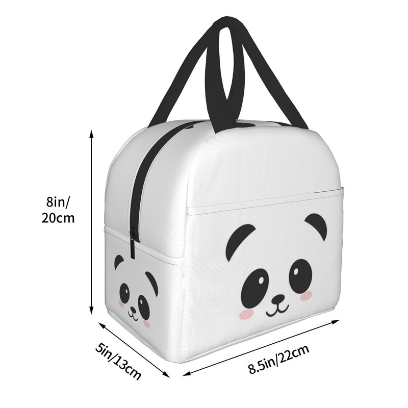 Hulnulnu Panda Kawaii Lunch Bag, Waterproof, Reusable, Durable, Stylish, Aluminum