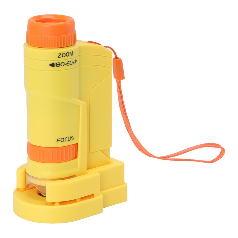 Handheld Microscope Yellow Comfortable Square Handle LED Light Pocket Microscope