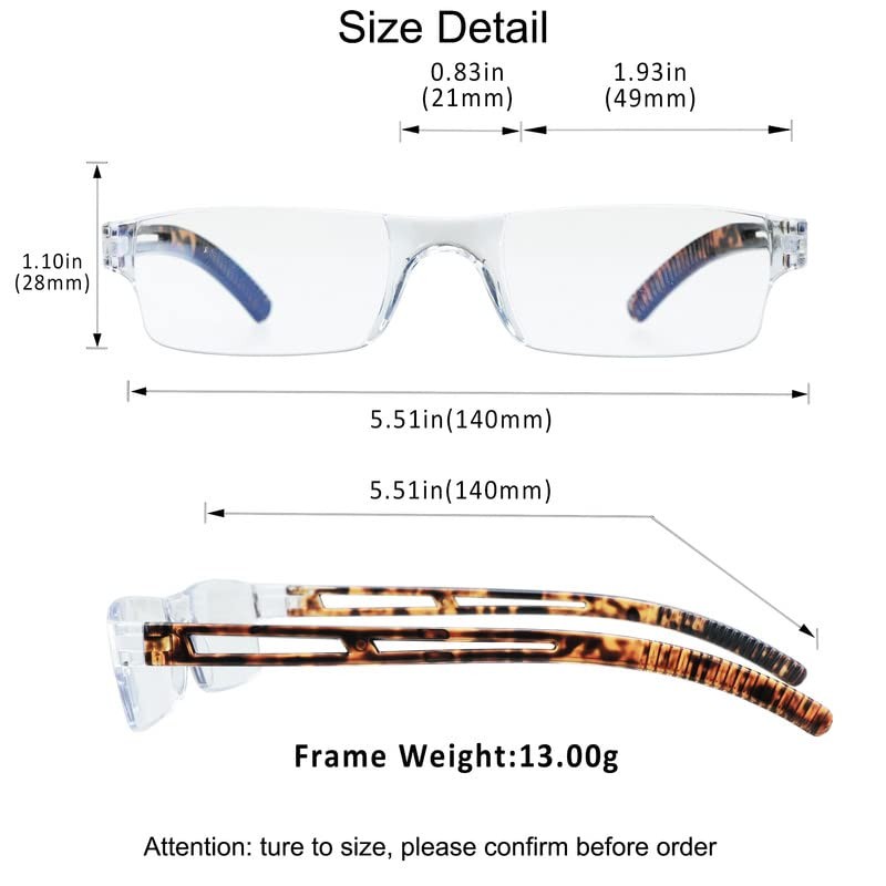 YEIN 2 Pairs Blue Ligth Blocking Reading Glasses for Men