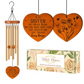 Sister Gifts from Sister, Sister Birthday Gifts Wind Chimes, Bestie Gift from Women, Best Friend Birthday Gift for Women, Sisters Presents for Christmas Mothers Day Wedding Graduation, Garden Decor
