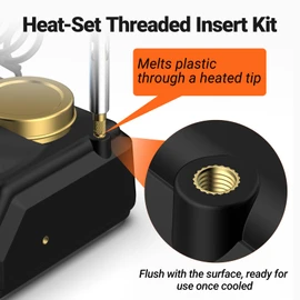 Preciva Heat-Set Insert Tip Set - with Soldering Iron and 130Pcs Thread Inserts, for 3D Printer Parts or Plastic Parts