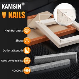 30 Gauge V Nails 1/2"(12mm) Length 4000pcs Frame Joiner Nails 13/32"(10.3mm) Head Diameter Picture Framing Nails for V-nails Tacker V Nails Gun for Picture Frames
