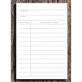Library Card Notepad Set of 2-50 Sheets Each, 100 Sheets Total, 5.5 x 8.5 Notepads, Library Card Stationary