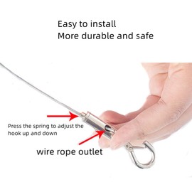 2Pcs Adjustable Picture Hanging Wire, GDQLCNXB Frame Kit Heavy Duty Stainless Steel Wire Rope 6.5ft/2m for Mirror Hanging Hardware/Light Lamp/Billboards/Basket/Flowerpot Hold Up to 44lb/20kg