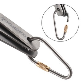 TOMSHOO Titanium 3 Piece Cutlery Set Lightweight Spoon Fork Cutter with Carabiner and Drawstring Sack for Outdoor Camping Hiking Backpacking Picnics Tableware