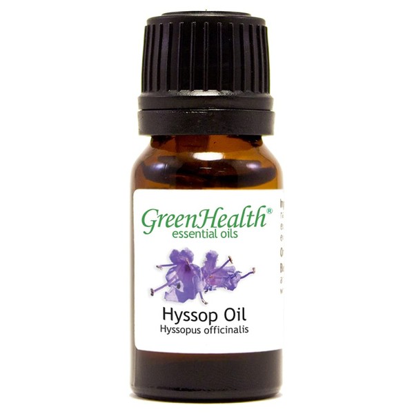 Hyssop – 1/3 fl oz (10 ml) Glass Bottle – 100% Pure Essential Oil – GreenHealth