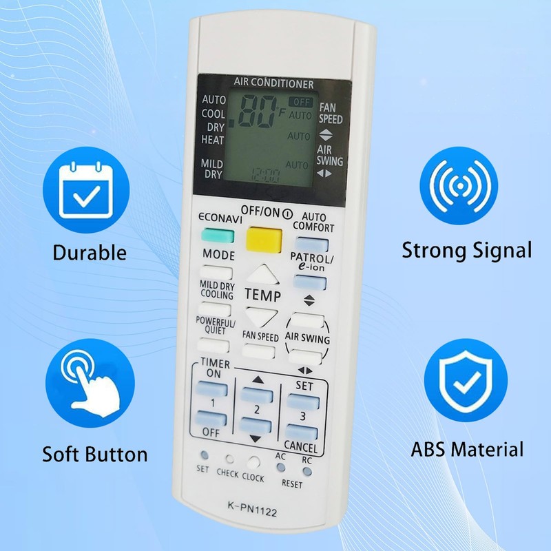 Universal Replacement Remote Control for Panasonic Air Conditioner Remote Model