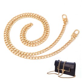 WANGENPING Chain for Bag, Bag Chain 120 cm, Bag Chain Gold, Shoulder Strap for Bags, Metal Chain Strap, Shoulder Bag Handbag Replacement Chain, for Bag Handbags Crossbody 120 cm, (, Unit size