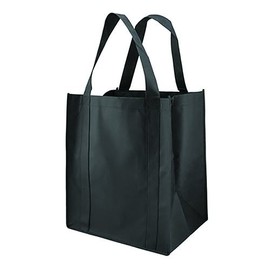 Reusable Reinforced Handle Grocery Tote Bag Large (10 Pack)Black